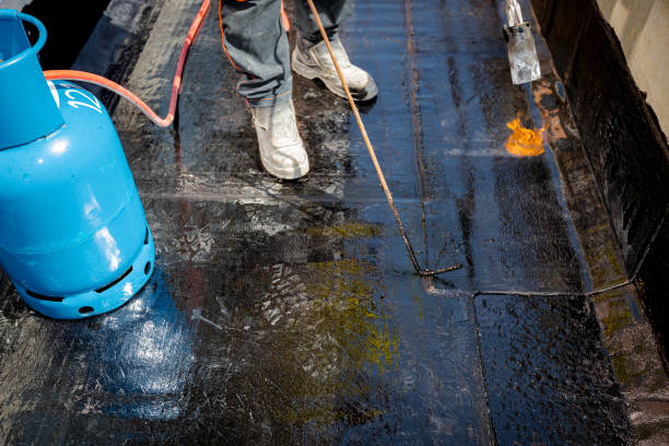 istock Worker using a gas burner, propane blowtorch to melt and arrange resin 2154981509