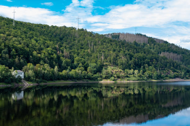 istock Overflow channel leading from the upper to the lower part of the Oder reservoir in the Harz mountains. Bad Lauterberg, Germany. 2154982410