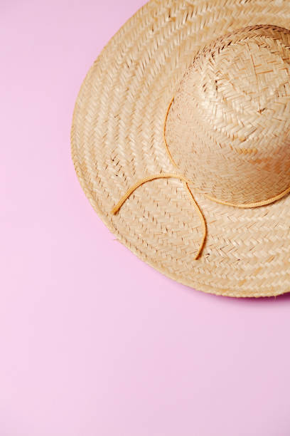 istock Straw sombrero on pink background 2154987650