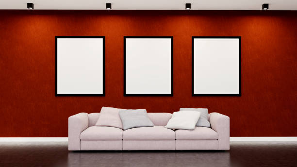 istock Large luxury modern bright interiors Living room mockup illustration 3D rendering image 2154989186
