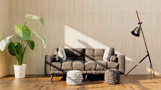 istock Large luxury modern bright interiors Living room mockup illustration 3D rendering image 2154989897