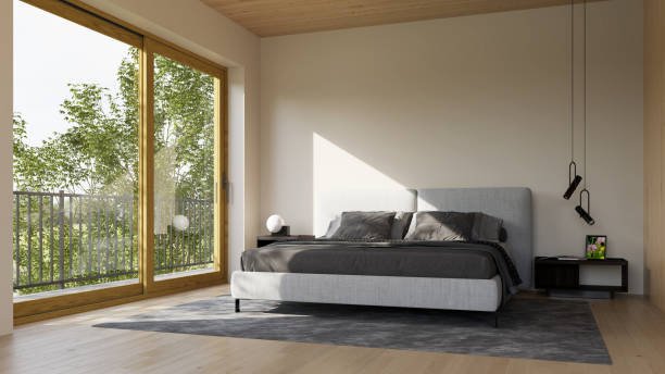istock Large luxury modern bright interiors Living room mockup illustration 3D rendering image 2154991136