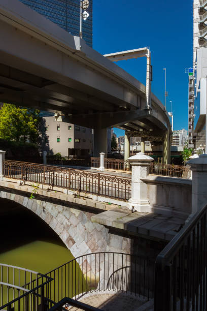 Ancient Tokiwa Bridge over the Nihonbashi River in central Tokyo, built in 1877 during the early Meiji Era