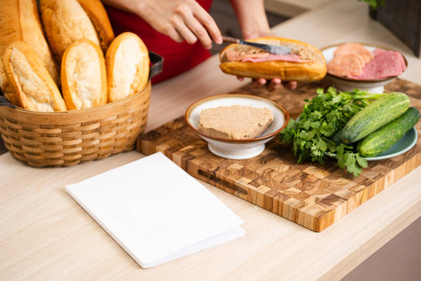 Image of fresh fruits and vegetables on the kitchen table