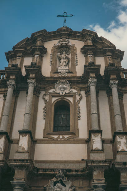 istock Elegant Baroque Church Facade with Columns and Sculptures 2154994985
