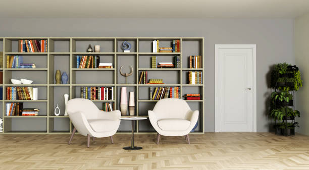 istock Large luxury modern bright interiors Living room mockup illustration 3D rendering image 2154995102