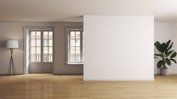 istock Large luxury modern bright interiors Living room mockup illustration 3D rendering image 2154996614