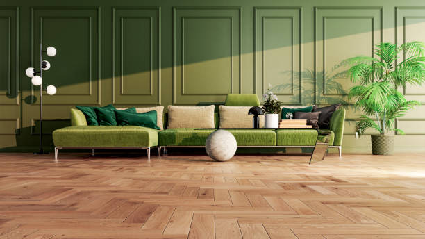 istock Large luxury modern bright interiors Living room mockup illustration 3D rendering image 2154998347