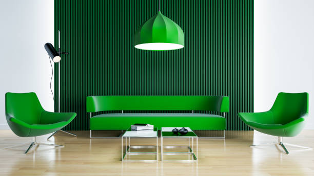 istock Large luxury modern bright interiors Living room mockup illustration 3D rendering image 2154998440