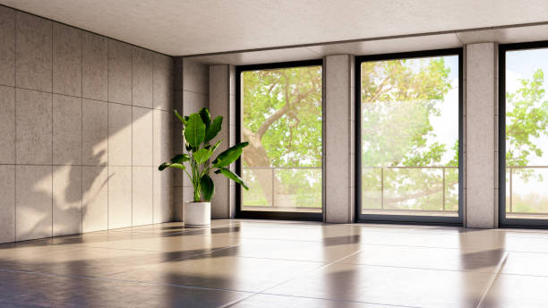 istock Large luxury modern bright interiors Living room mockup illustration 3D rendering image 2154998571