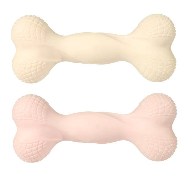 Dog bone beige pet toy perfect isolated on white background