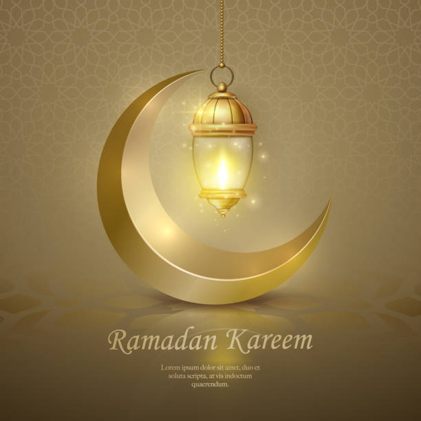 istock 3D Islamic lantern crescent moon with golden luxury background. suitable for Ramadan, Raya Hari, Eid al Adha Islamic holiday 2155003186
