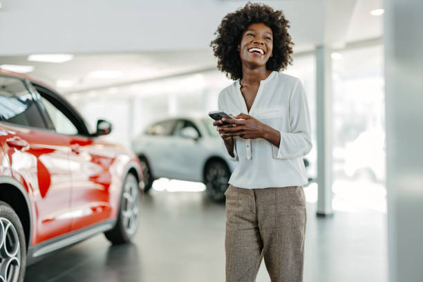 Happy woman with a smartphone