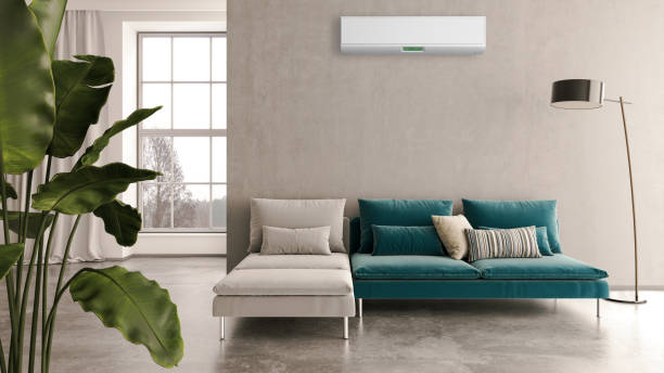 istock Large luxury modern bright interiors Living room mockup illustration 3D rendering image 2155007026