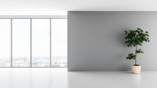 istock Large luxury modern bright interiors Living room mockup illustration 3D rendering image 2155011210