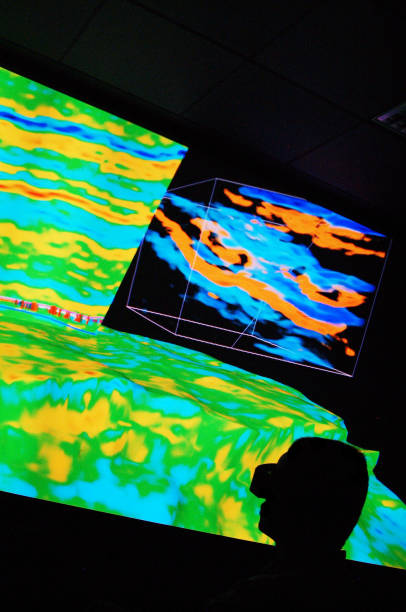 istock 3D seismic projection, offshore oil prospecting. 2155011277