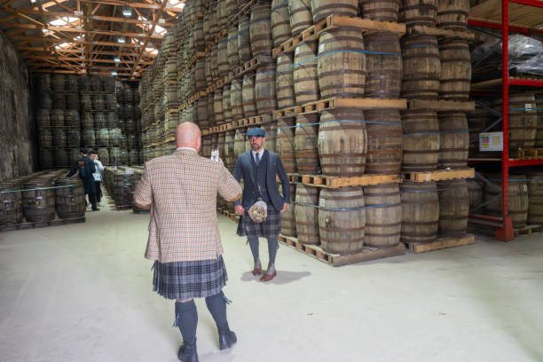 22.05.24 Campbletown, Argyll and Bute, Scotland, UK. People gather to take photos inside Glen Scotia Distillery