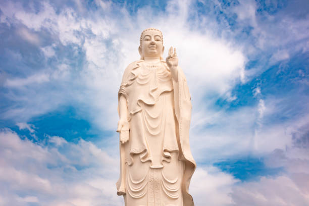 istock Giant Buddha statue in Vietnam with blue sky 2155014894
