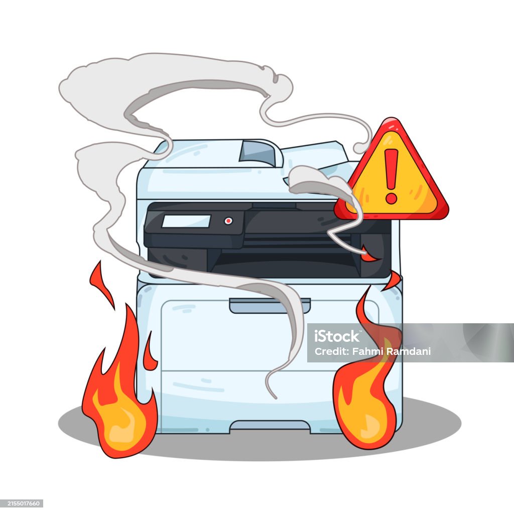 Fire Direction Printer Printer Fire Stock Illustration - Download Image Now - Business ...
