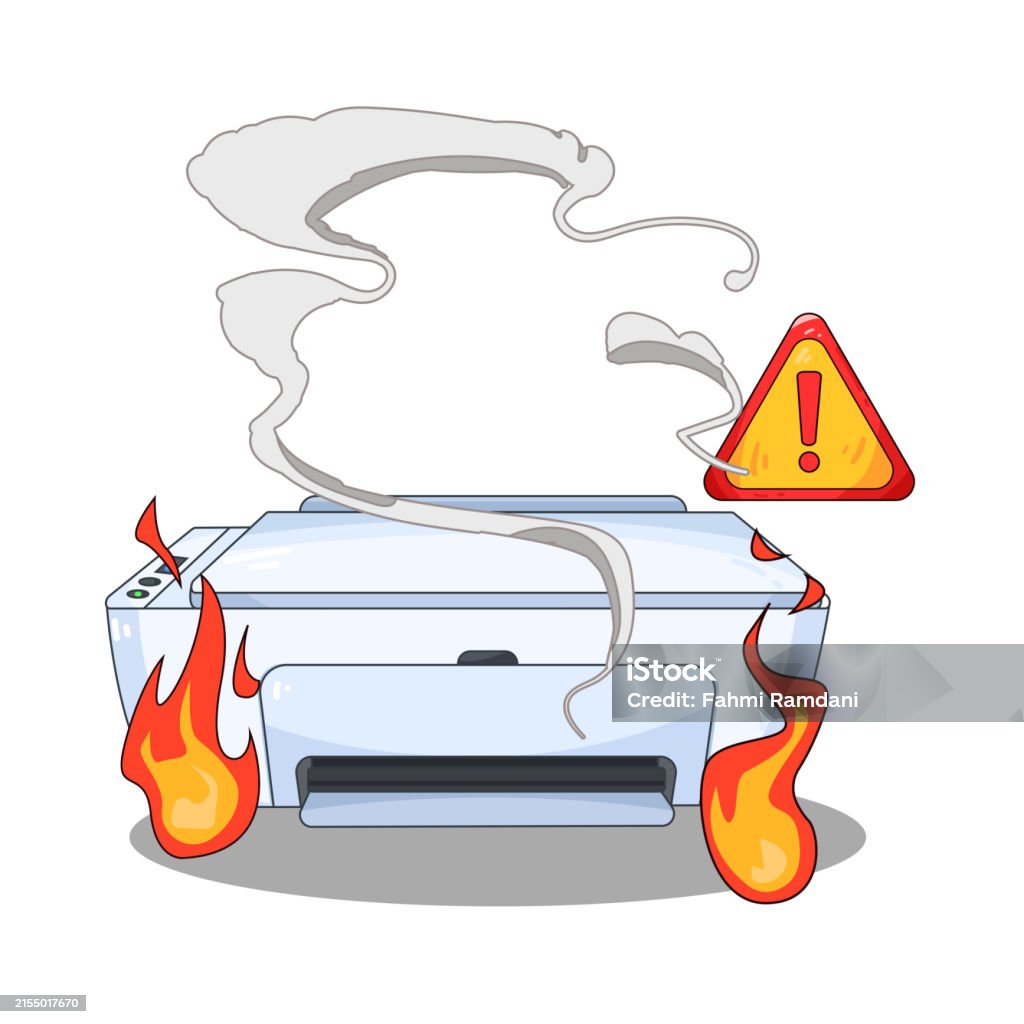 Printer Fire Stock Illustration - Download Image Now - Business ...