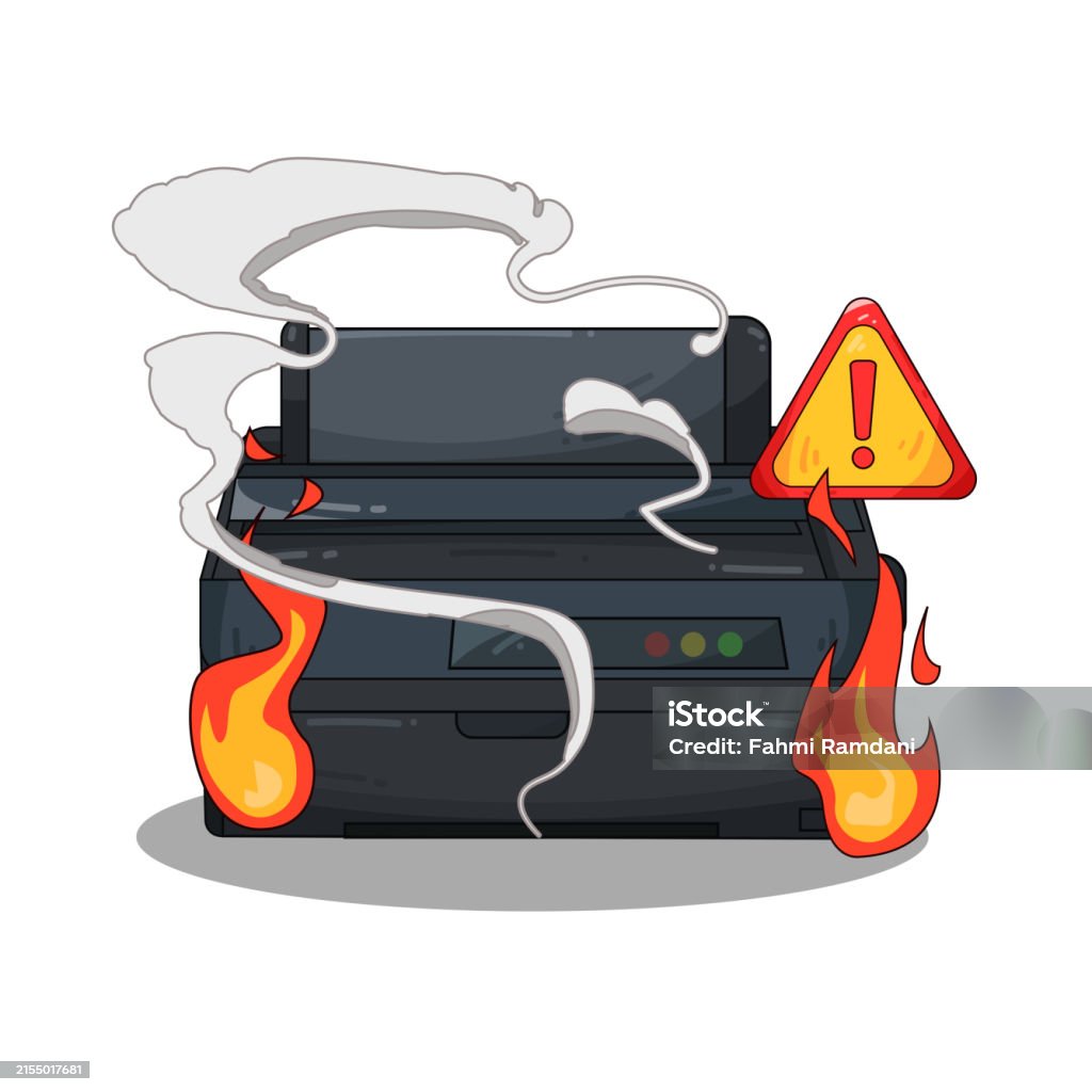Fire Class Printer Printer Fire Stock Illustration - Download Image Now - Business ...