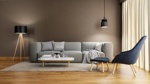 istock Large luxury modern bright interiors Living room mockup illustration 3D rendering image 2155019074