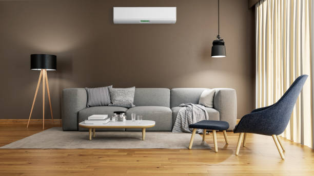 istock Large luxury modern bright interiors Living room mockup illustration 3D rendering image 2155019085