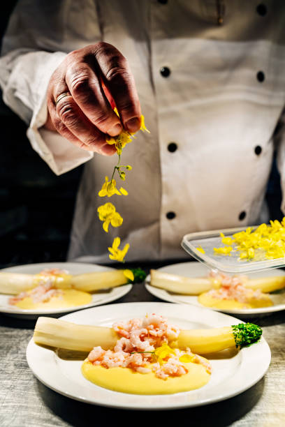 istock White Asparagus with Prawns and Hollandaise Sauce 2155019088