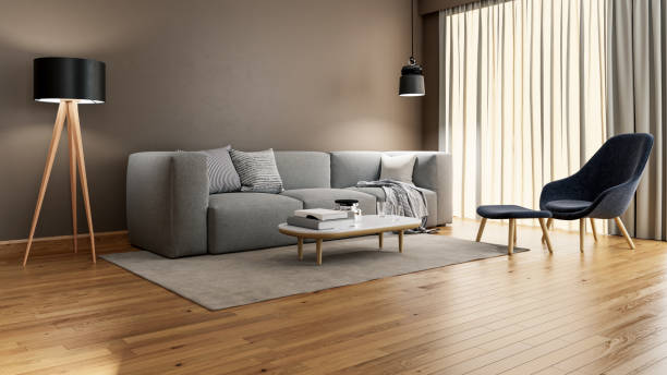 istock Large luxury modern bright interiors Living room mockup illustration 3D rendering image 2155019185