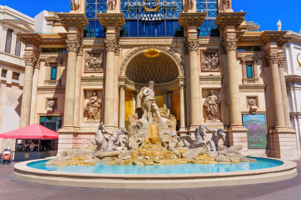 Las Vegas, United States - November 24, 2022: A picture of the Caesars Palace Trevi Fountain.