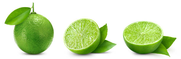 istock Collection organic lime isolated on white background 2155022230