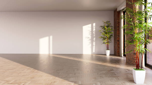 istock Large luxury modern bright interiors Living room mockup illustration 3D rendering image 2155022981