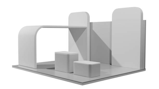 istock Exhibition Booth Mockup black and white, clipping path, 3D render 2155023666