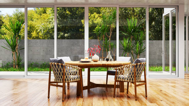 istock Large luxury modern bright interiors Living room mockup illustration 3D rendering image 2155028060