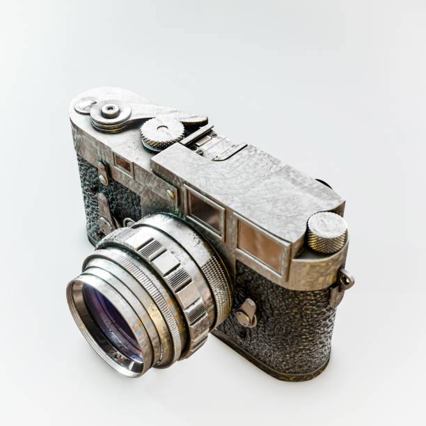 old fashion camera isolated on white background 3d illustration
