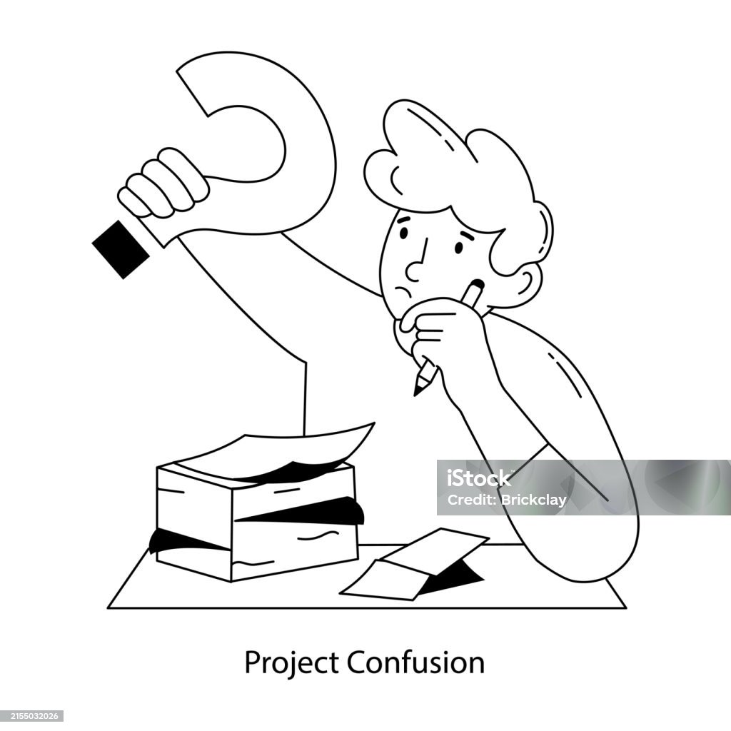 Too Many Projects Confusing Project Confusion Stock Illustration - Download Image Now - Asking ...
