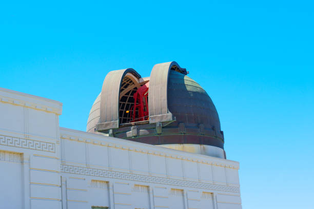 istock Partially Open Dome of Griffith Observatory Against Blue Sky 2155034983