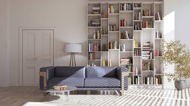 istock Large luxury modern bright interiors Living room mockup illustration 3D rendering image 2155036116