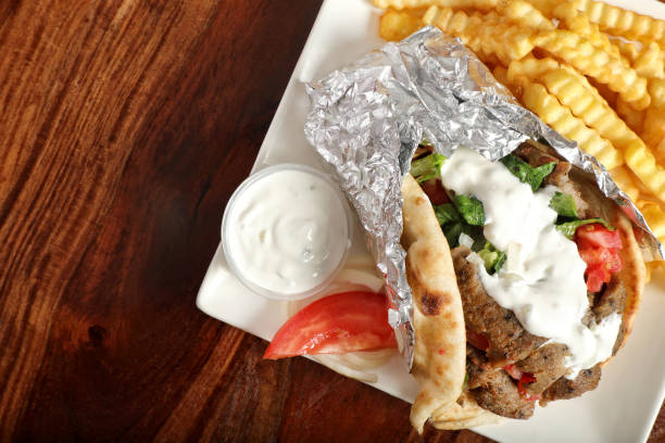 Beef wrap dish on table
