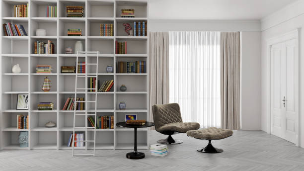 istock Large luxury modern bright interiors Living room mockup illustration 3D rendering image 2155037338