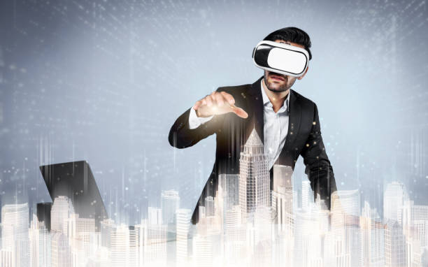 istock Businessman planning to invest in real estate while using VR glasses. Deviation. 2155039539