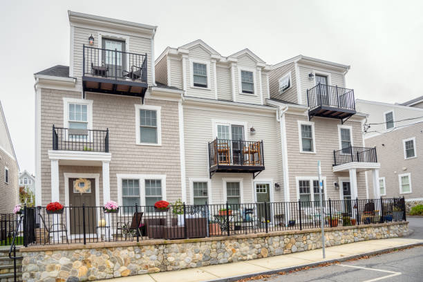 istock New Row houses in a housing development under overcast sky in fall 2155042672