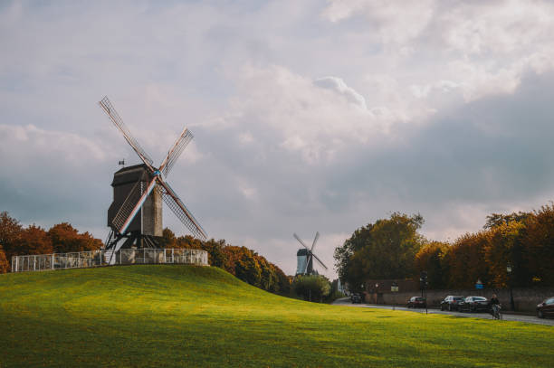Nettetal, March 5, 2022 - The historic Stammen mill is a listed tower windmill with codend in Hinsbeck / Nettetal