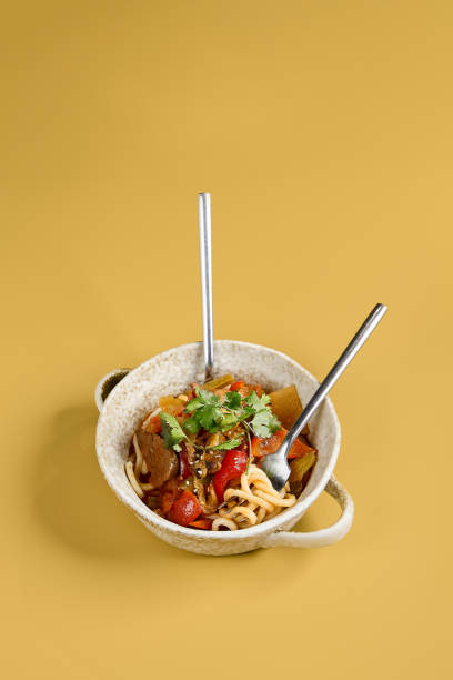 istock Hearty Lagman Soup with Utensils 2155051463