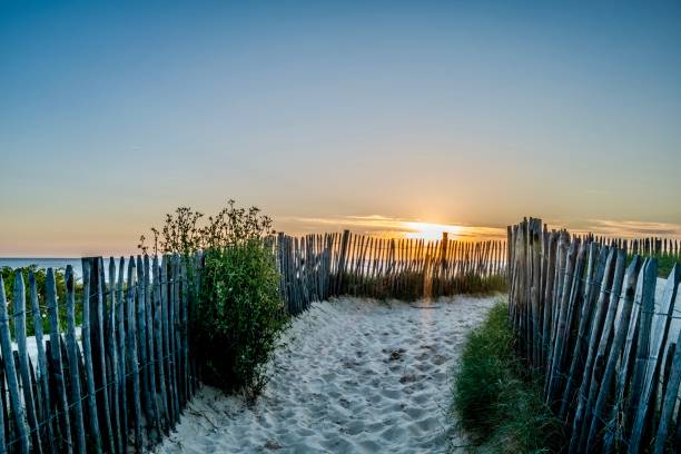 istock Beach with sunset at Capbreton France 2155051611