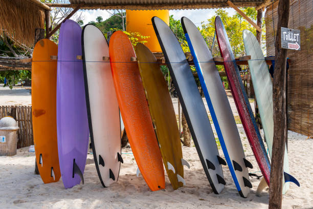 istock Bunch of surfboards on the beach, Indonesia 2155051612