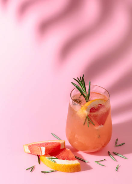 istock Summer cocktail with grapefruit, rosemary, and ice. 2155052165