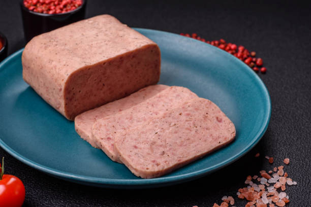 istock Delicious canned pink ham with salt, spices and herbs 2155059997