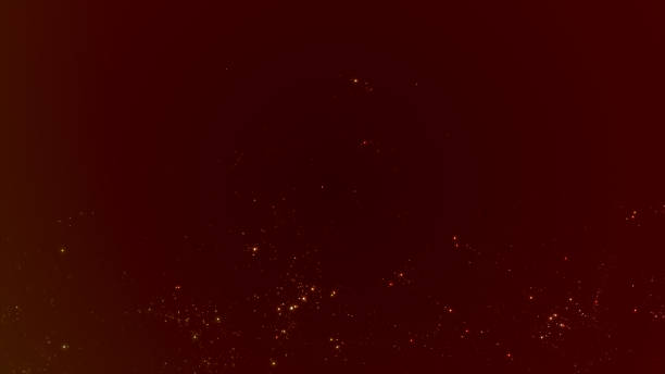 abstract looped dynamic composition of luminous particles like garland. Abstract particle background with depth of field.