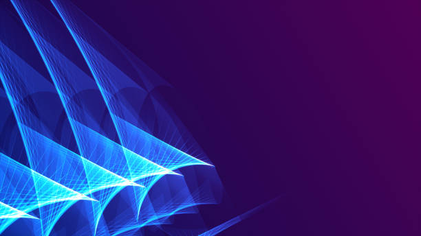 istock abstract looped dynamic composition of luminous particles like garland. 2155060081